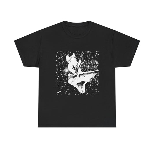 CAT RIDING SHARK T-SHIRT