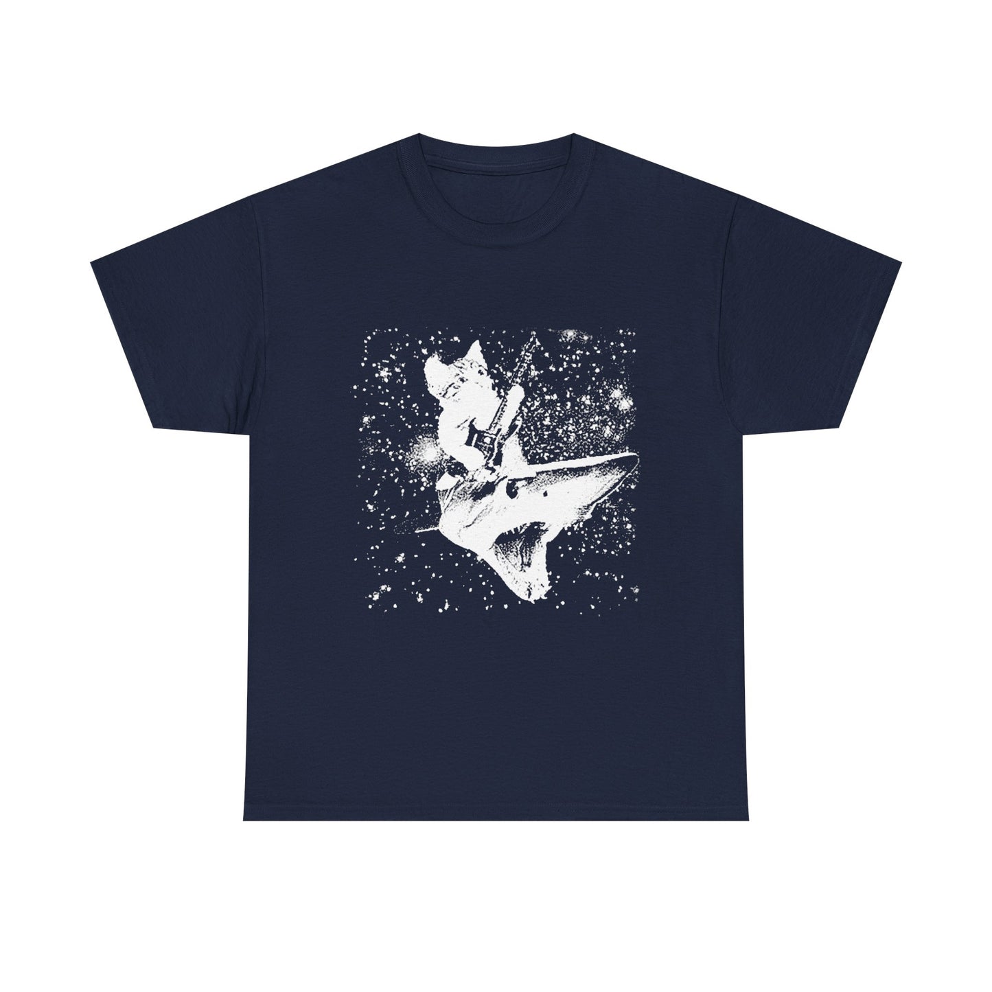 CAT RIDING SHARK T-SHIRT