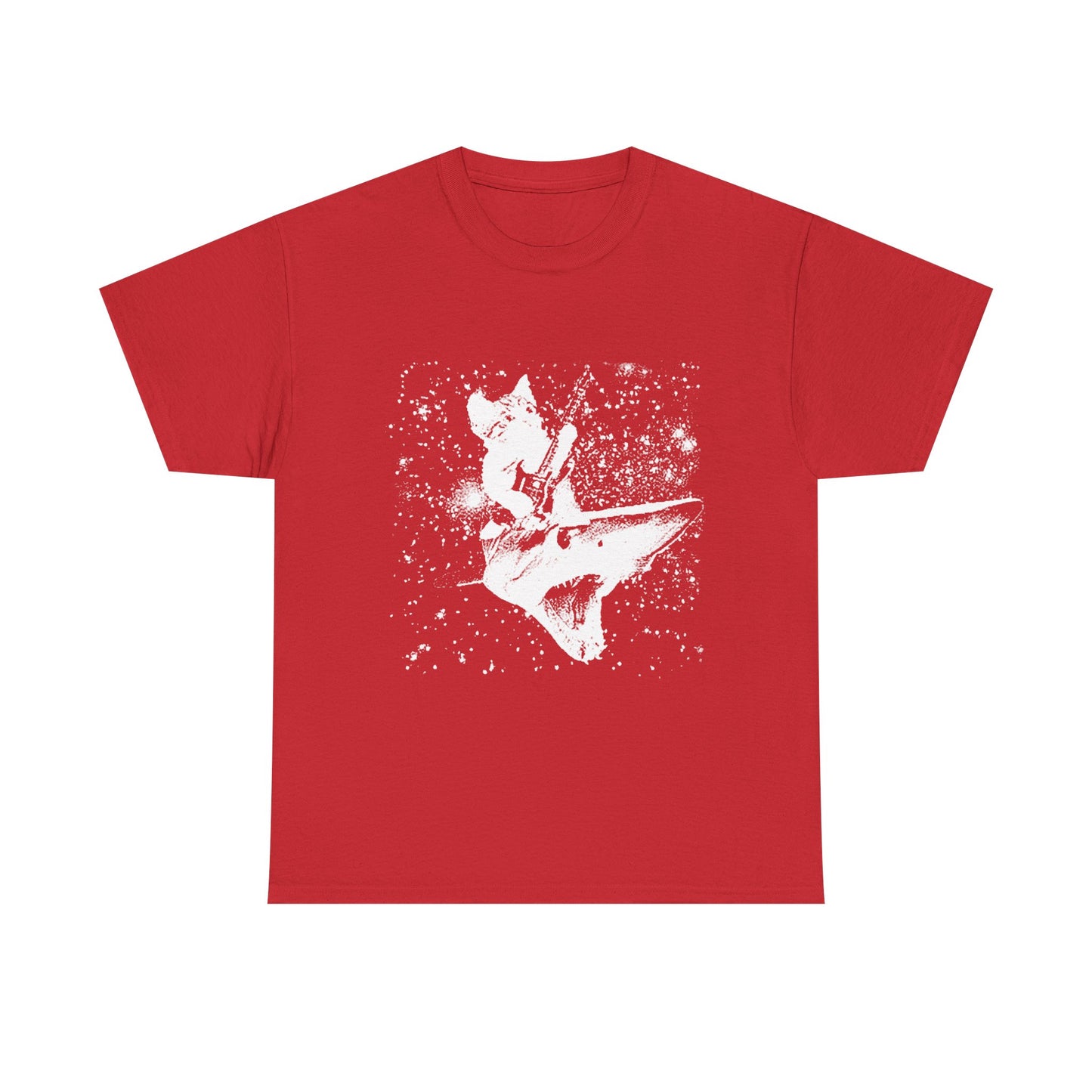 CAT RIDING SHARK T-SHIRT