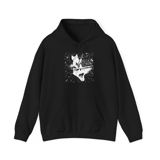 CAT RIDING SHARK HOODIE