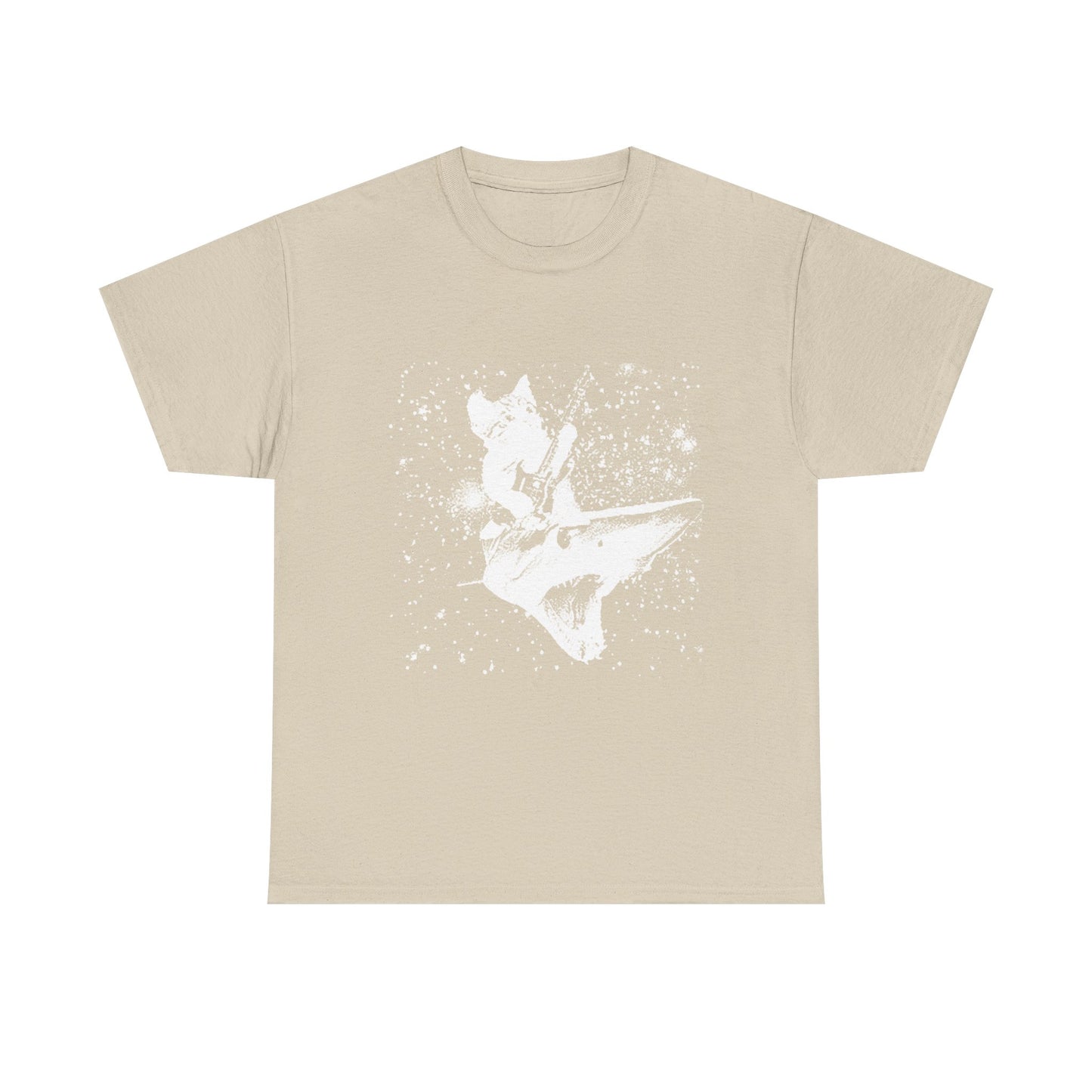 CAT RIDING SHARK T-SHIRT